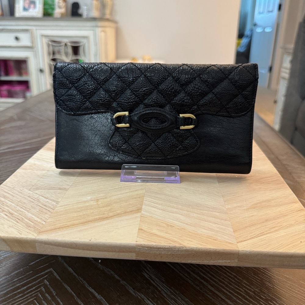 Black Quilted Leather Women’s Wallet